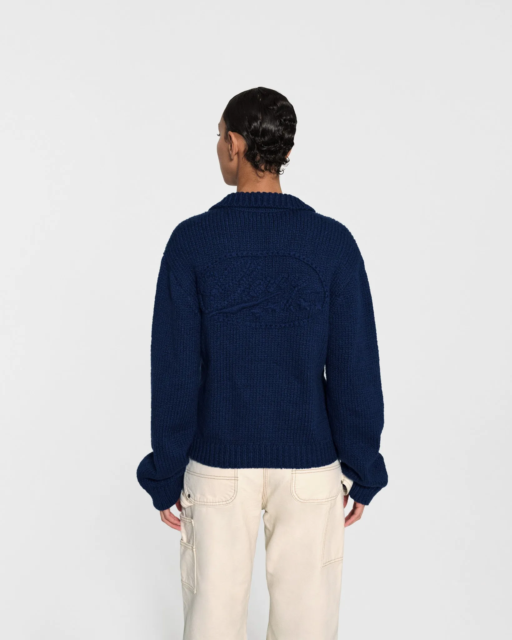 Cotton Knit Club Jacket (Royal Blue)