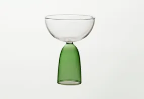 Coupe Cocktail Glass:  Halftone Clear   Green - Mamo