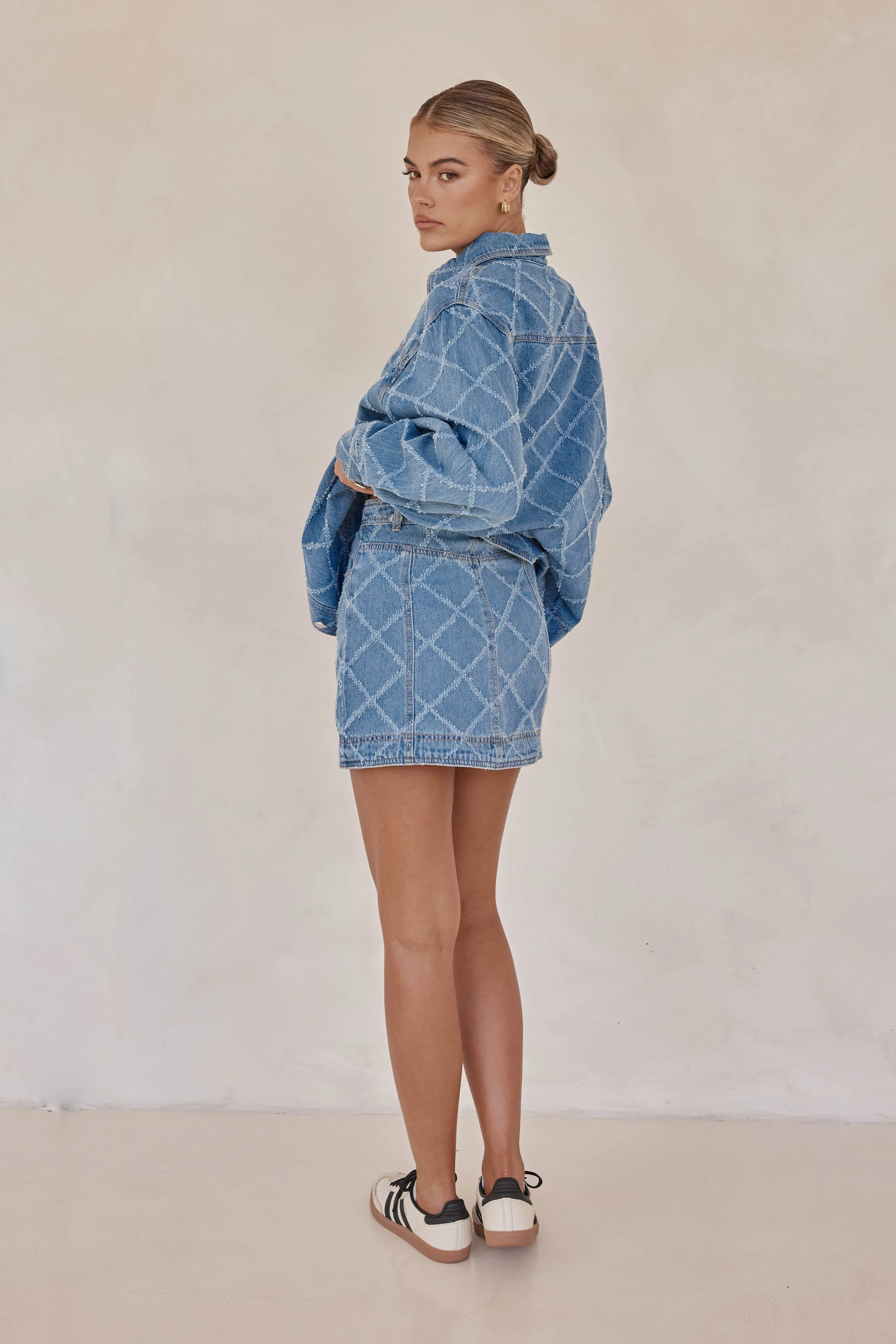 Courtney Denim Mini Skirt (Blue)