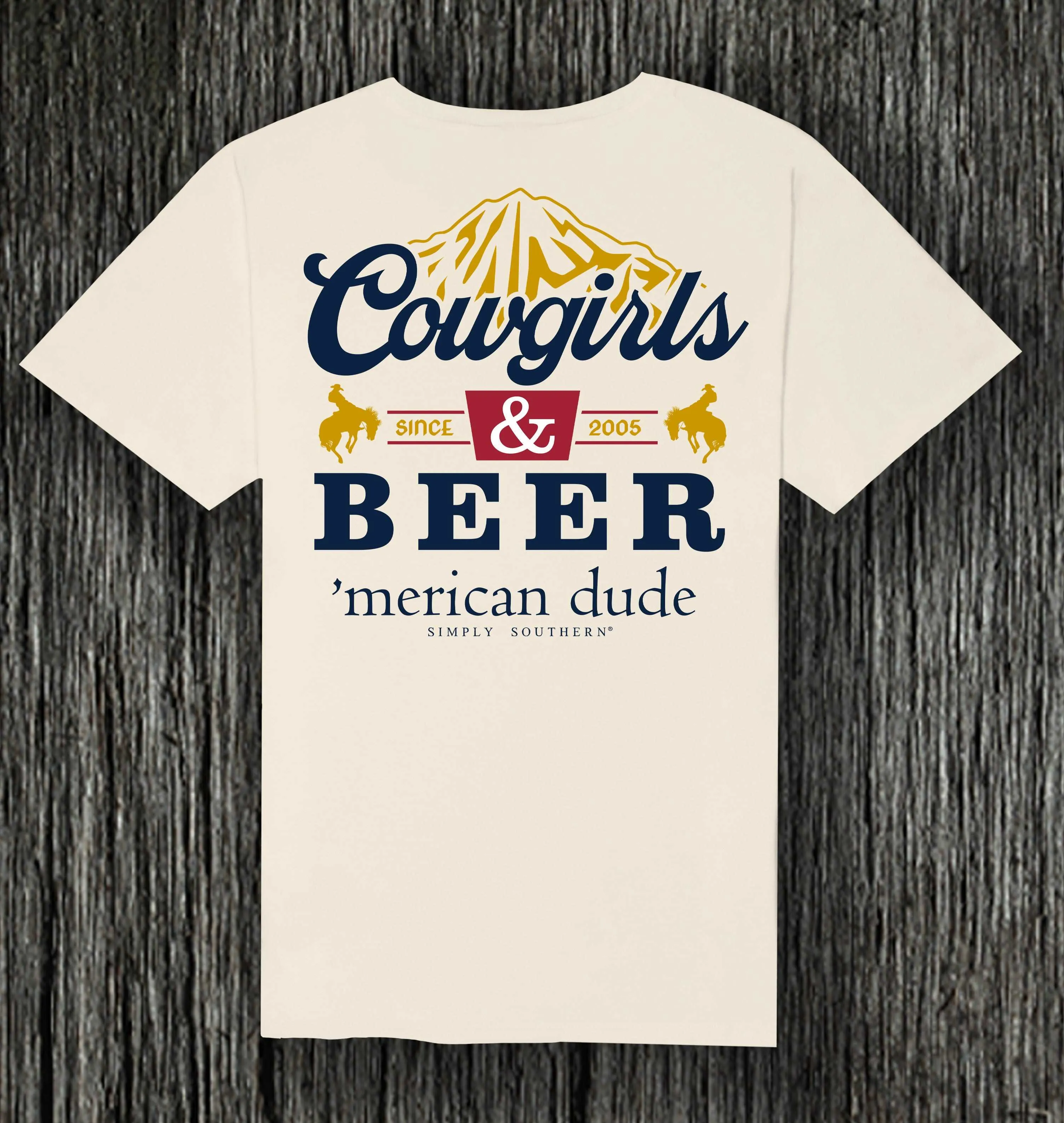 Cowgirls and Beer 'Merican Dude Men's T-Shirt a?? Simply Southern's Patriotic Edition