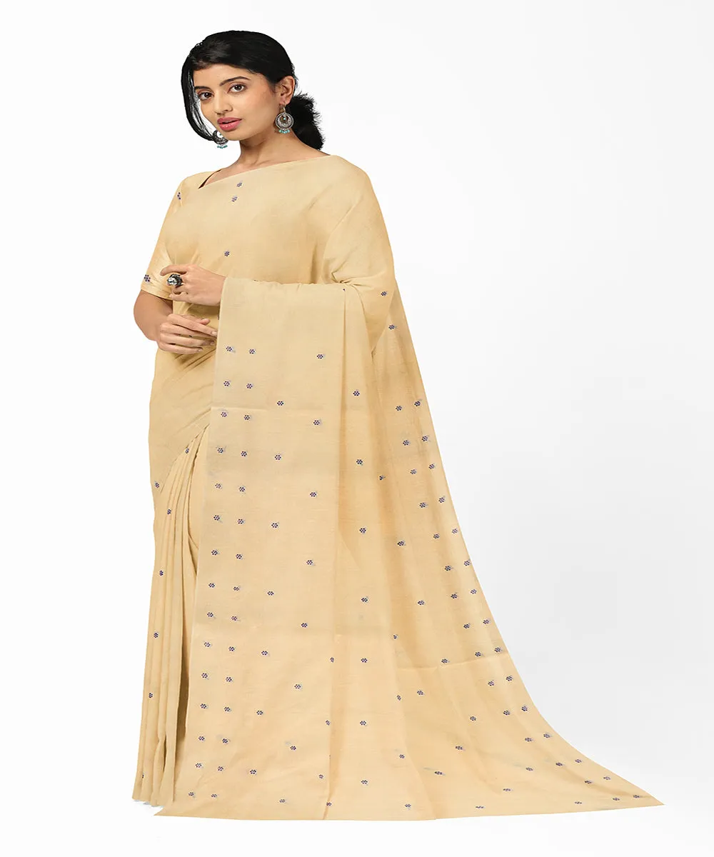 Cream butta handwoven rajahmundry cotton saree