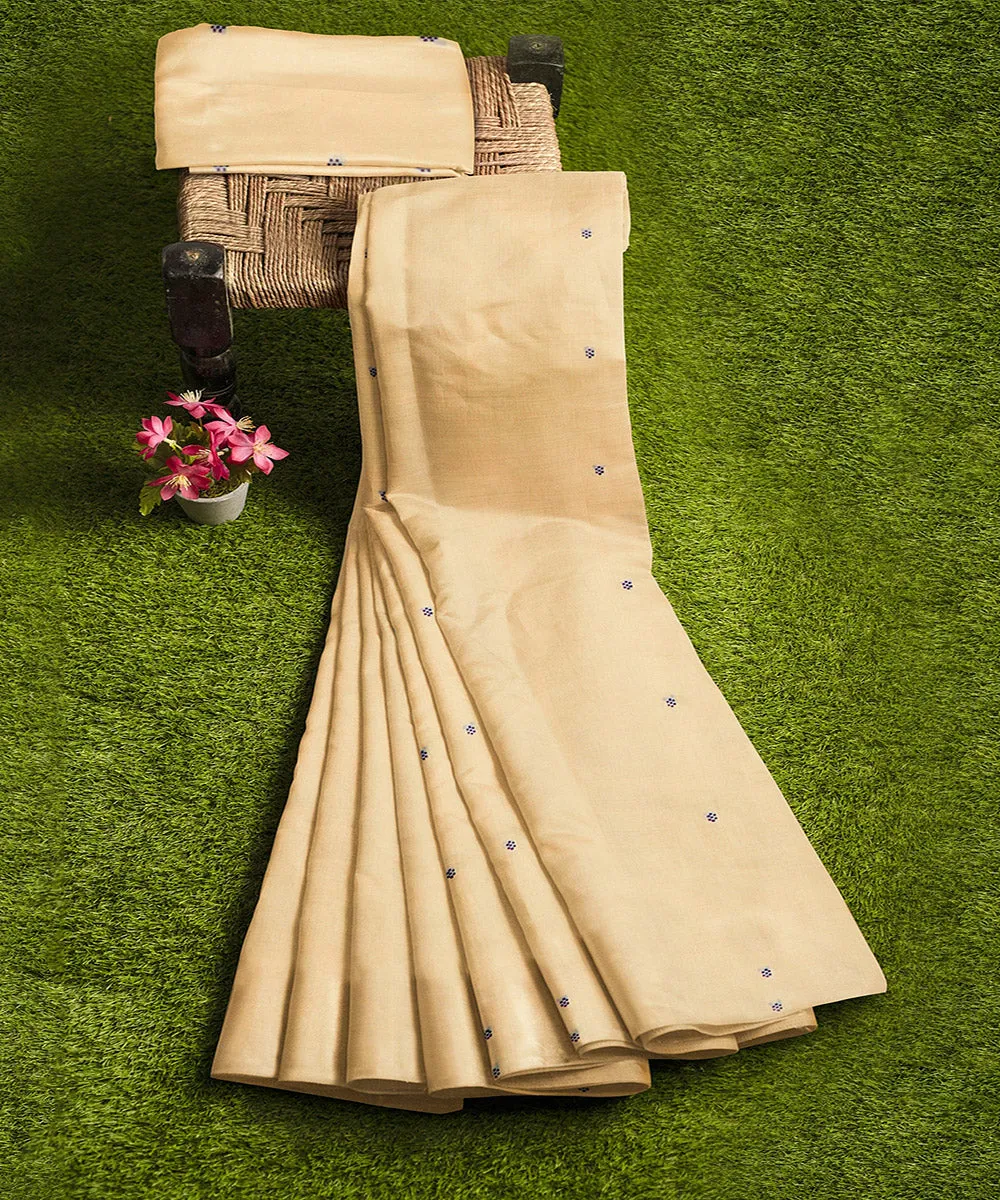 Cream butta handwoven rajahmundry cotton saree