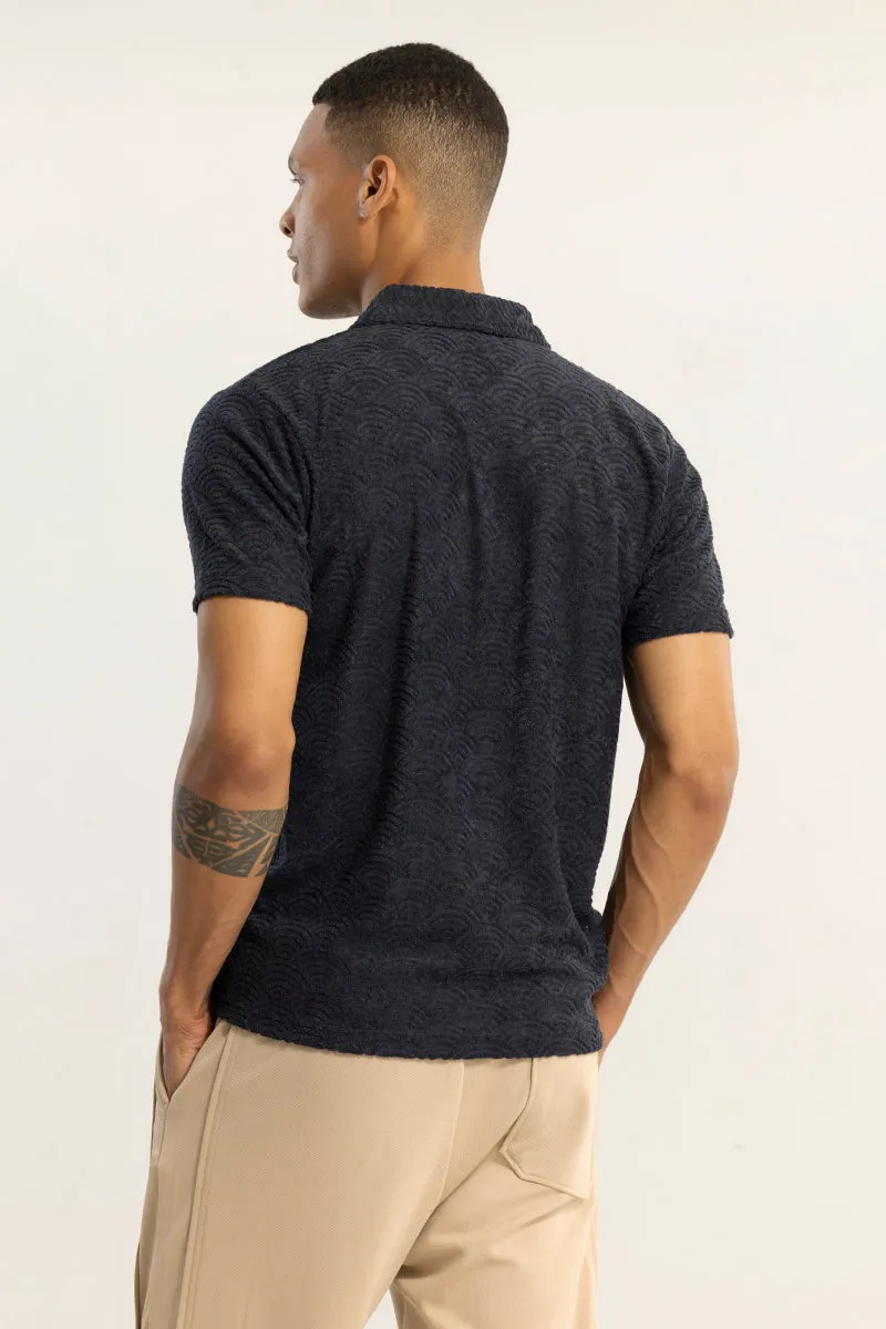 Crescent Circle Navy Polo T-Shirt