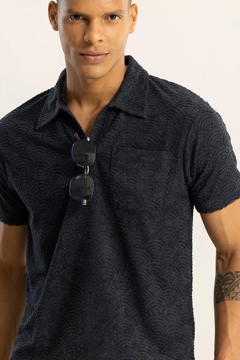 Crescent Circle Navy Polo T-Shirt