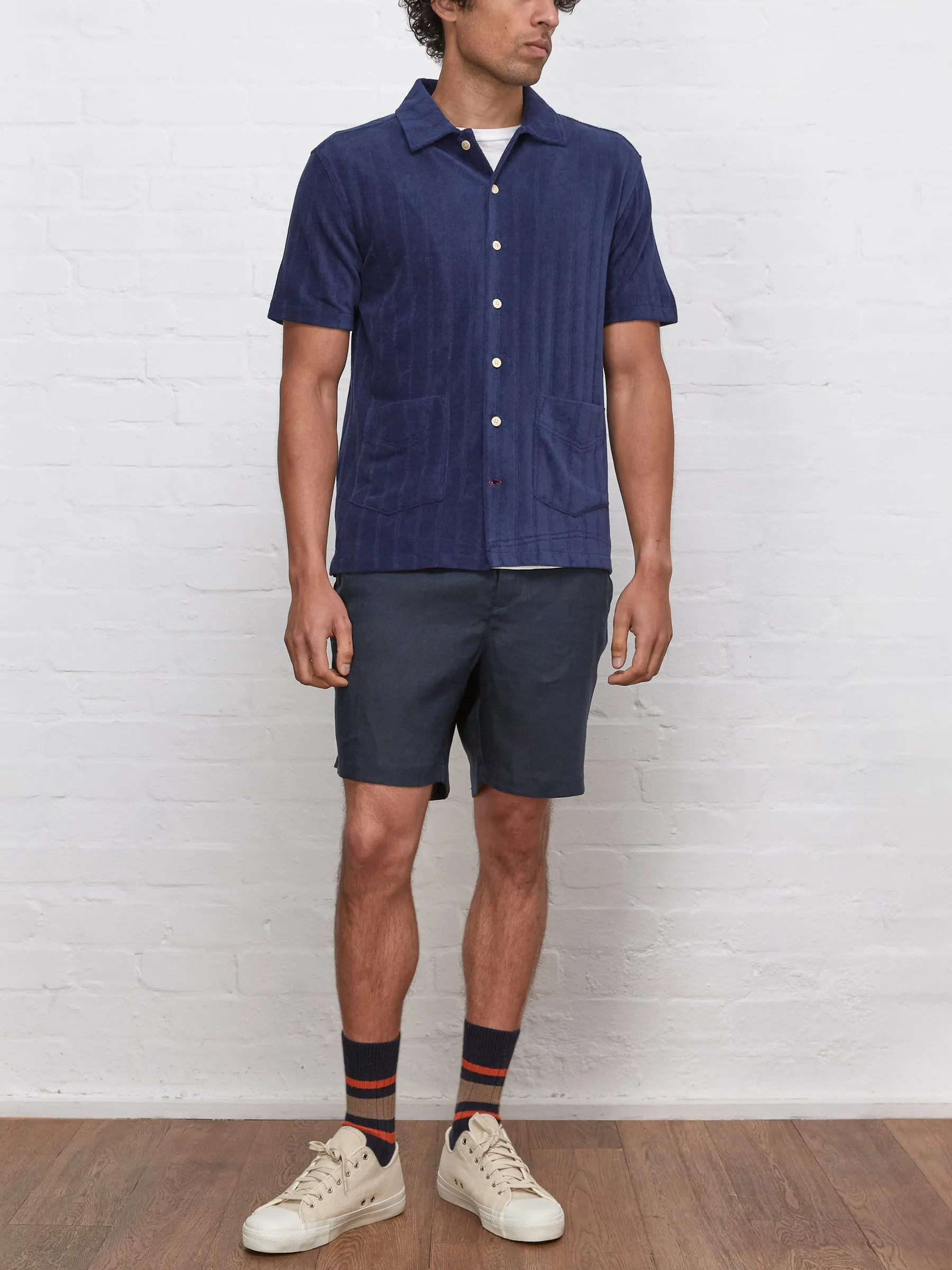 Cuban Short Sleeve Jersey Shirt Haywood Navy