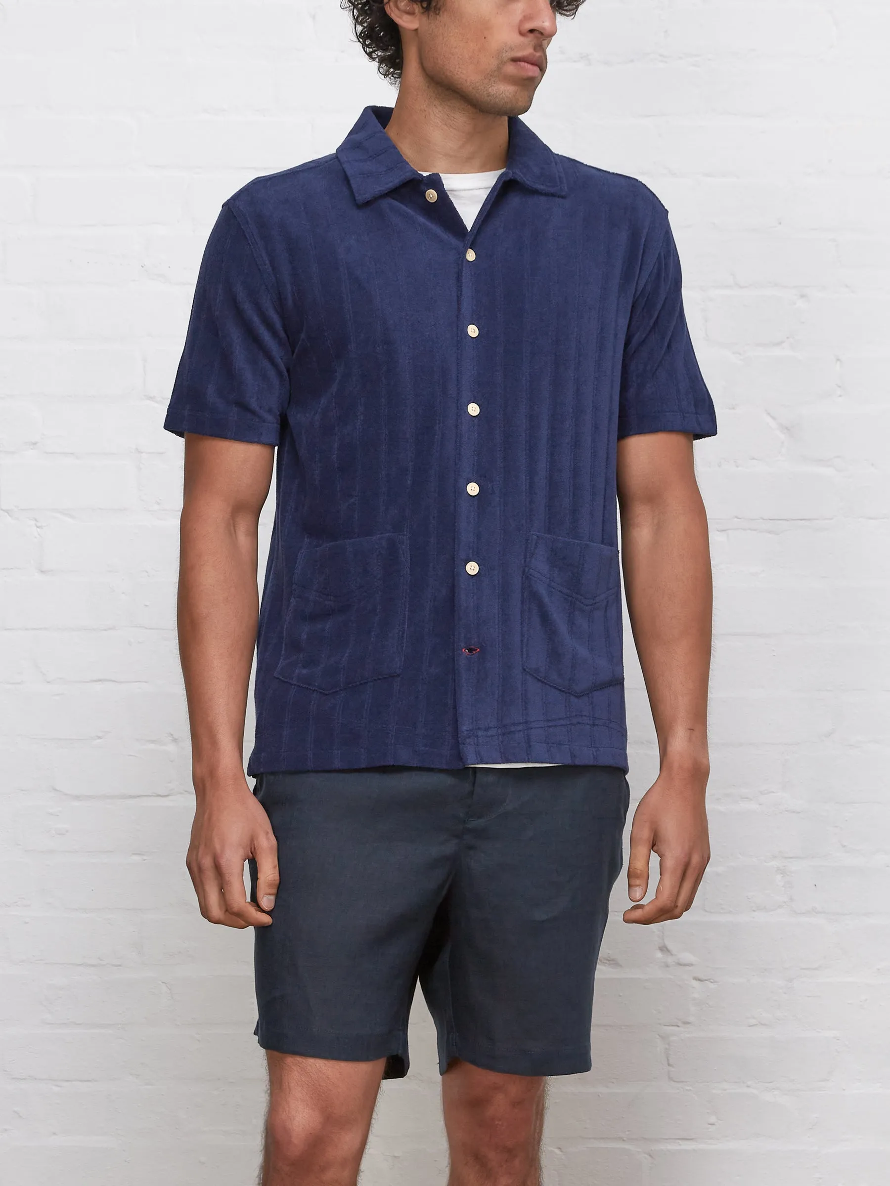 Cuban Short Sleeve Jersey Shirt Haywood Navy