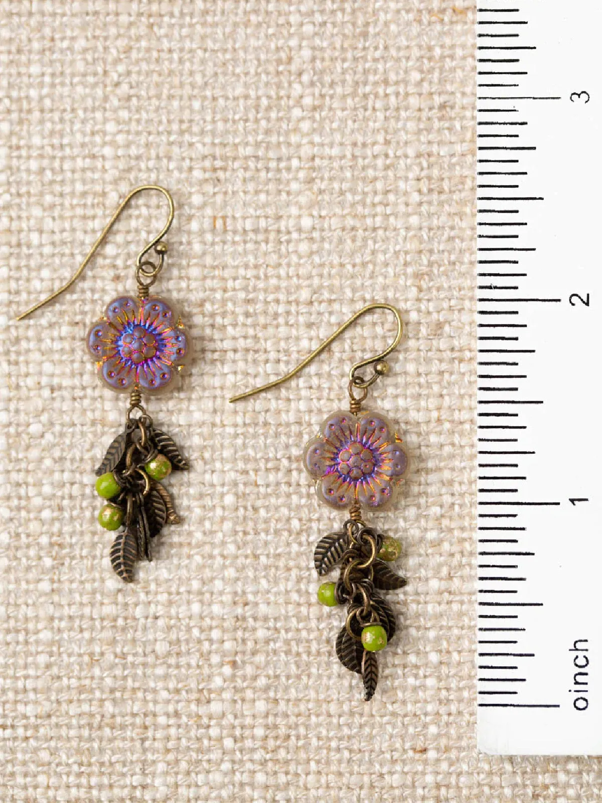 Czech Glass Flower & Leaves Dangles by Anne Vaughan