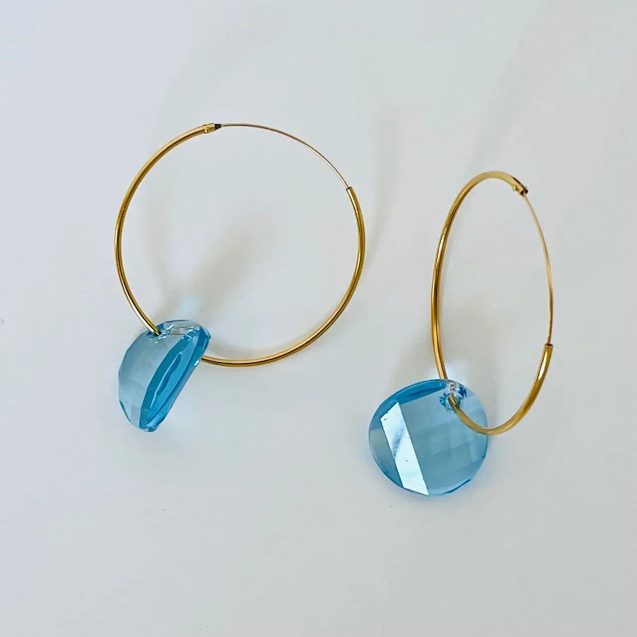 Dallas Royal Blue Crystal Hoops