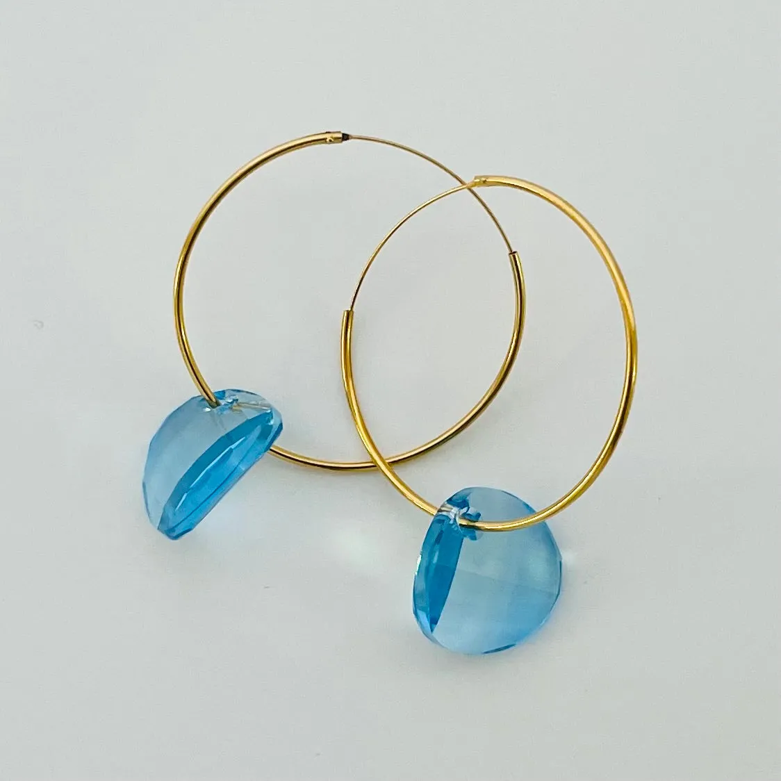 Dallas Royal Blue Crystal Hoops