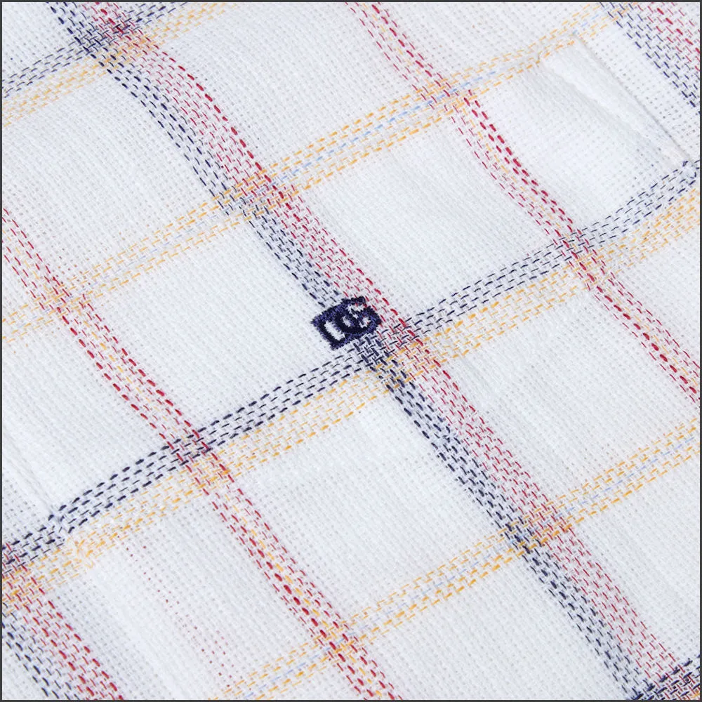 Dg's White Multi Check SS Shirt-