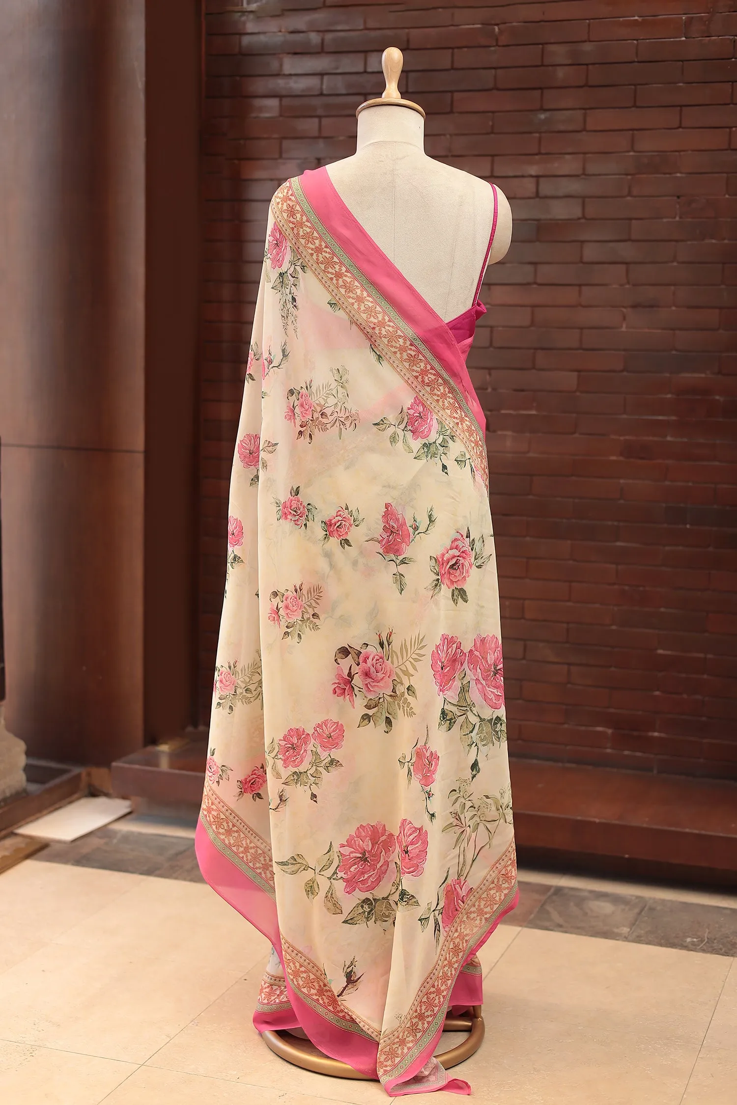 Digital Floral Print Georgette Saree