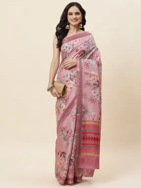 Digital Floral Printed Art Handloom Saree