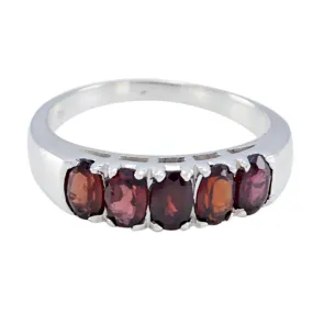 Elegant Gem Garnet 925 Sterling Silver Ring Cremation Jewelry For Ashes