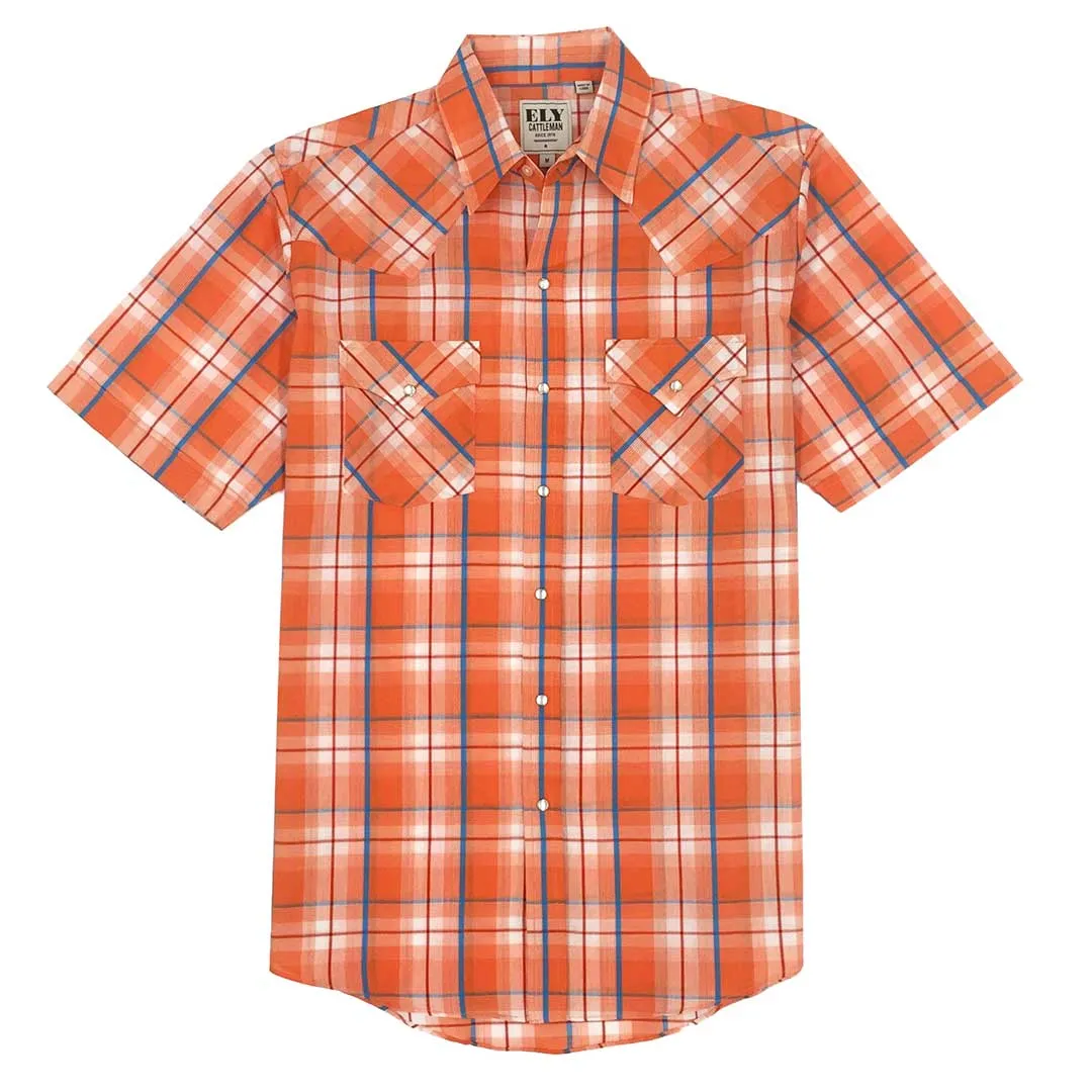 Ely Cattleman Men's Plaid Short Sleeve Shirt