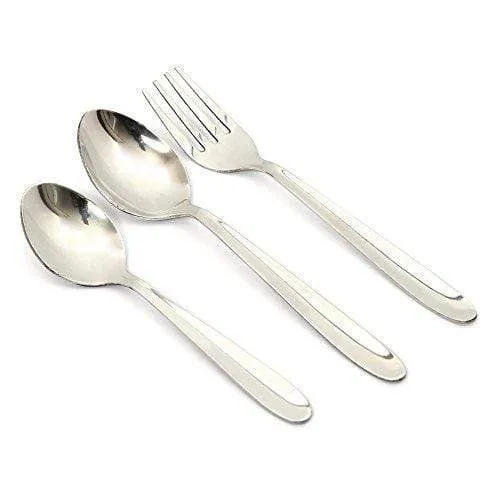 Embassy (Classic by Embassy) 18-Pieces Cutlery Set - 6 Tea Spoons, 6 Baby Spoons & 6 Baby Forks (Sigma, 17 Gauge, Stainless Steel)