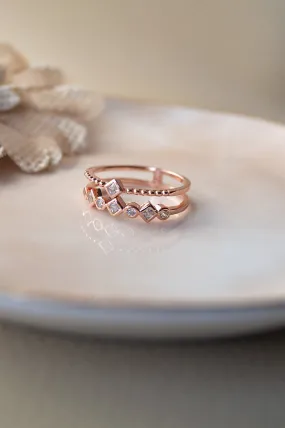 Embrace Yourself Two Layer Rose Gold Plated Sterling Silver Ring