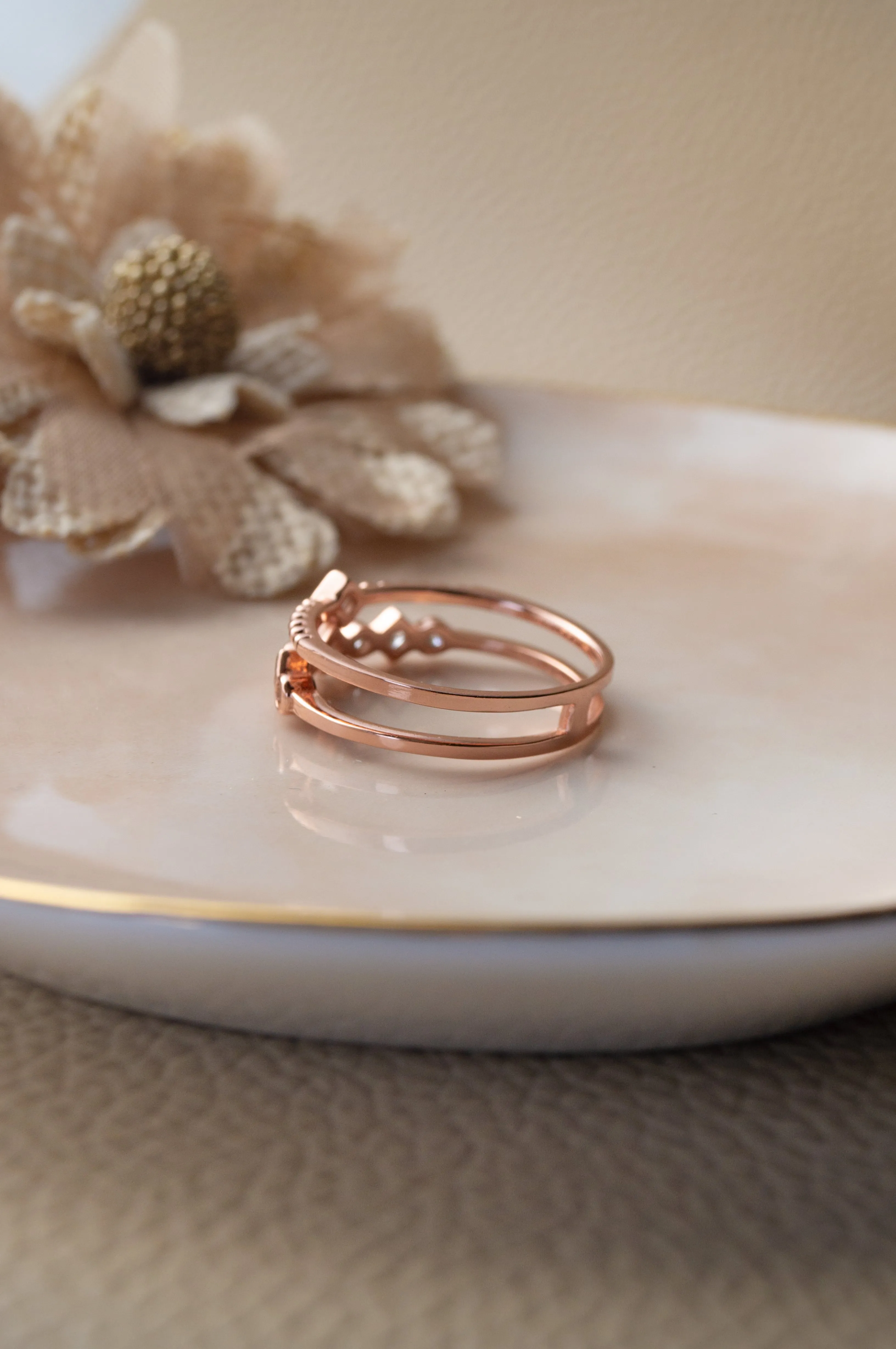 Embrace Yourself Two Layer Rose Gold Plated Sterling Silver Ring