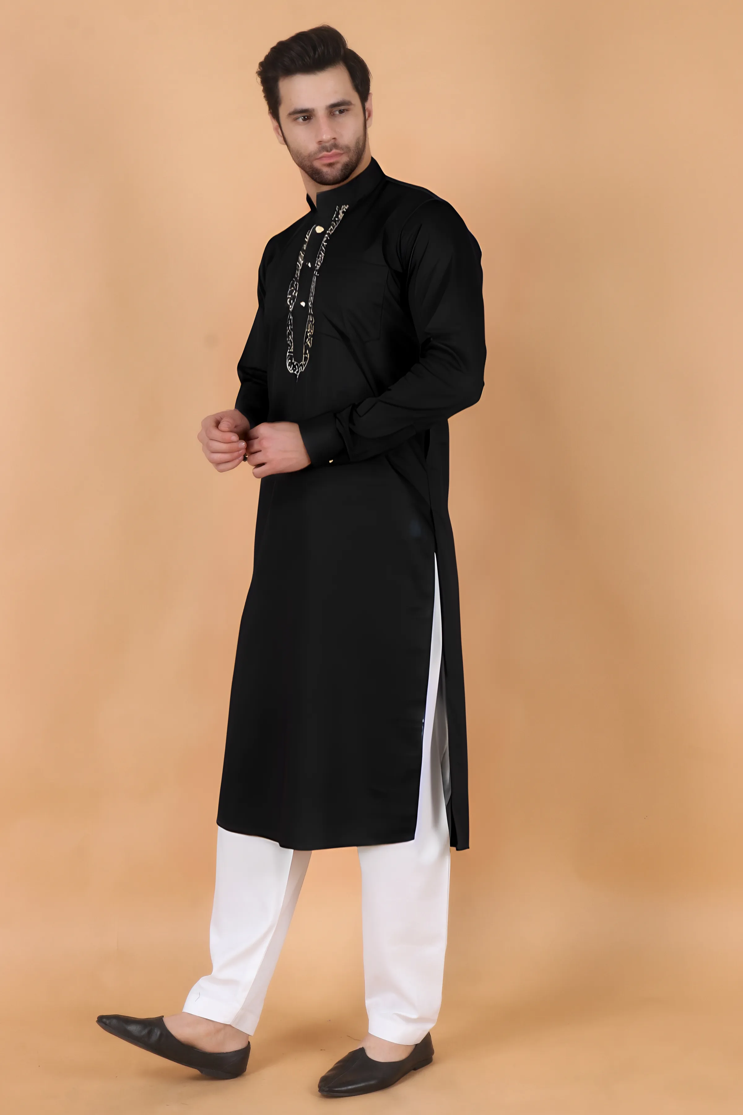 Embroidered Cotton Kurta Pajama