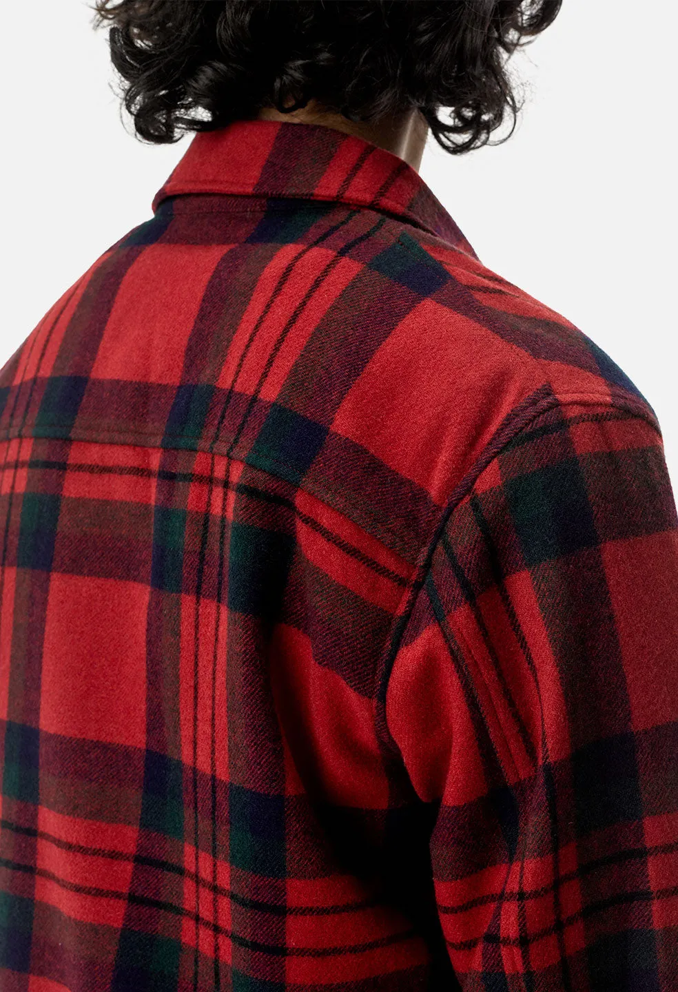 Flannel Zip Blouson / Red Plaid