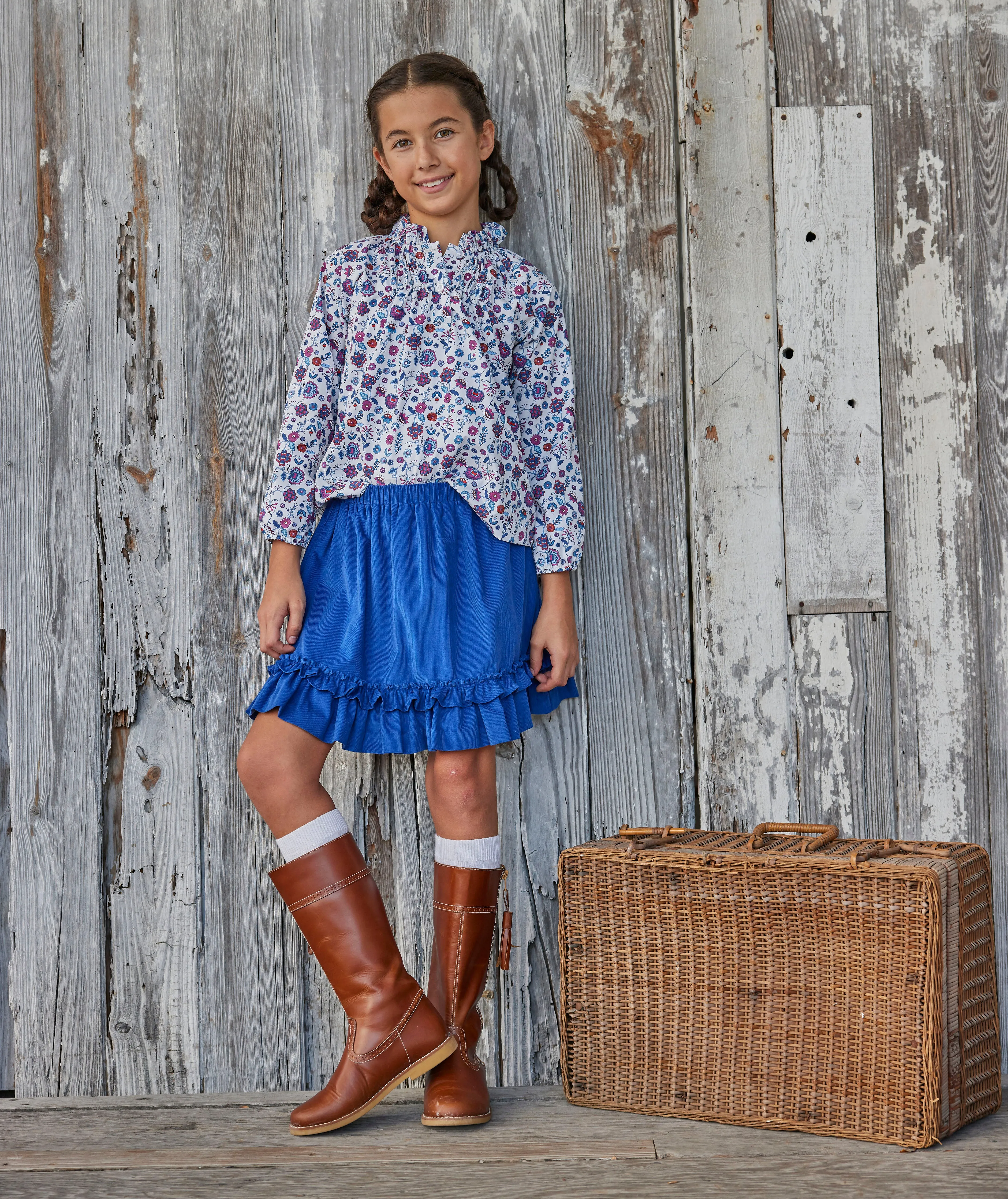 Flounce Skirt - Royal Corduroy