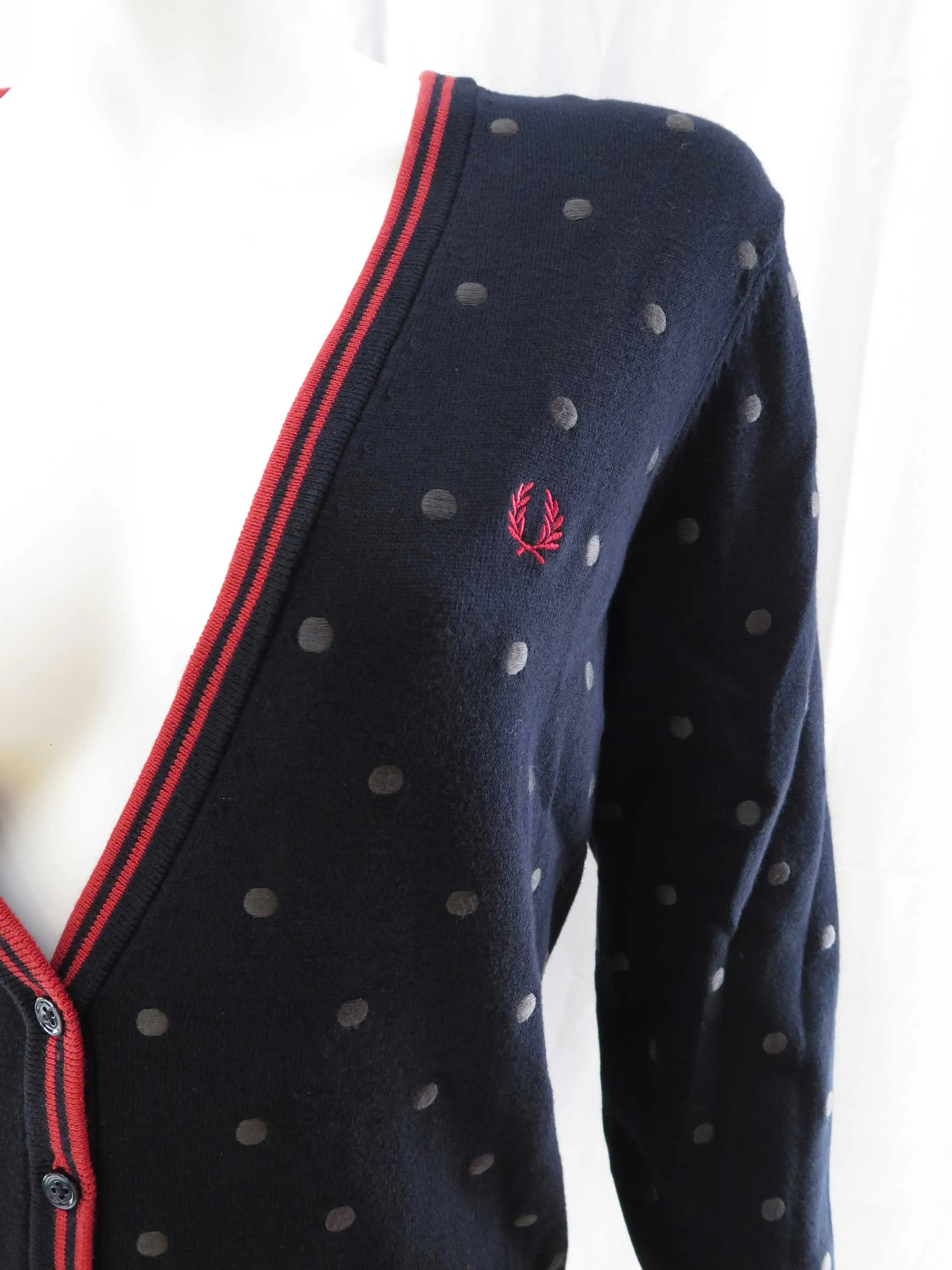 Fred Perry Embroidered Polka Dot Cardigan