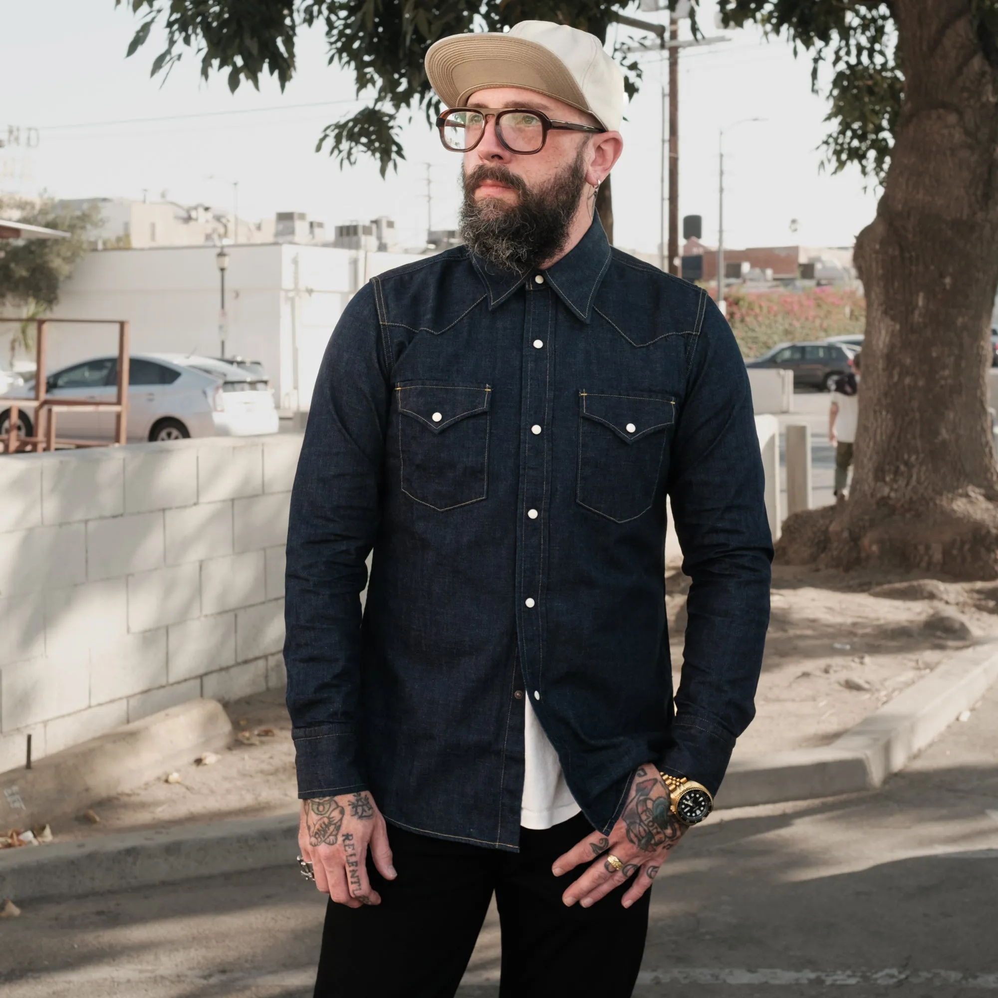 Full Count 4894 Denim Western Shirt Indigo