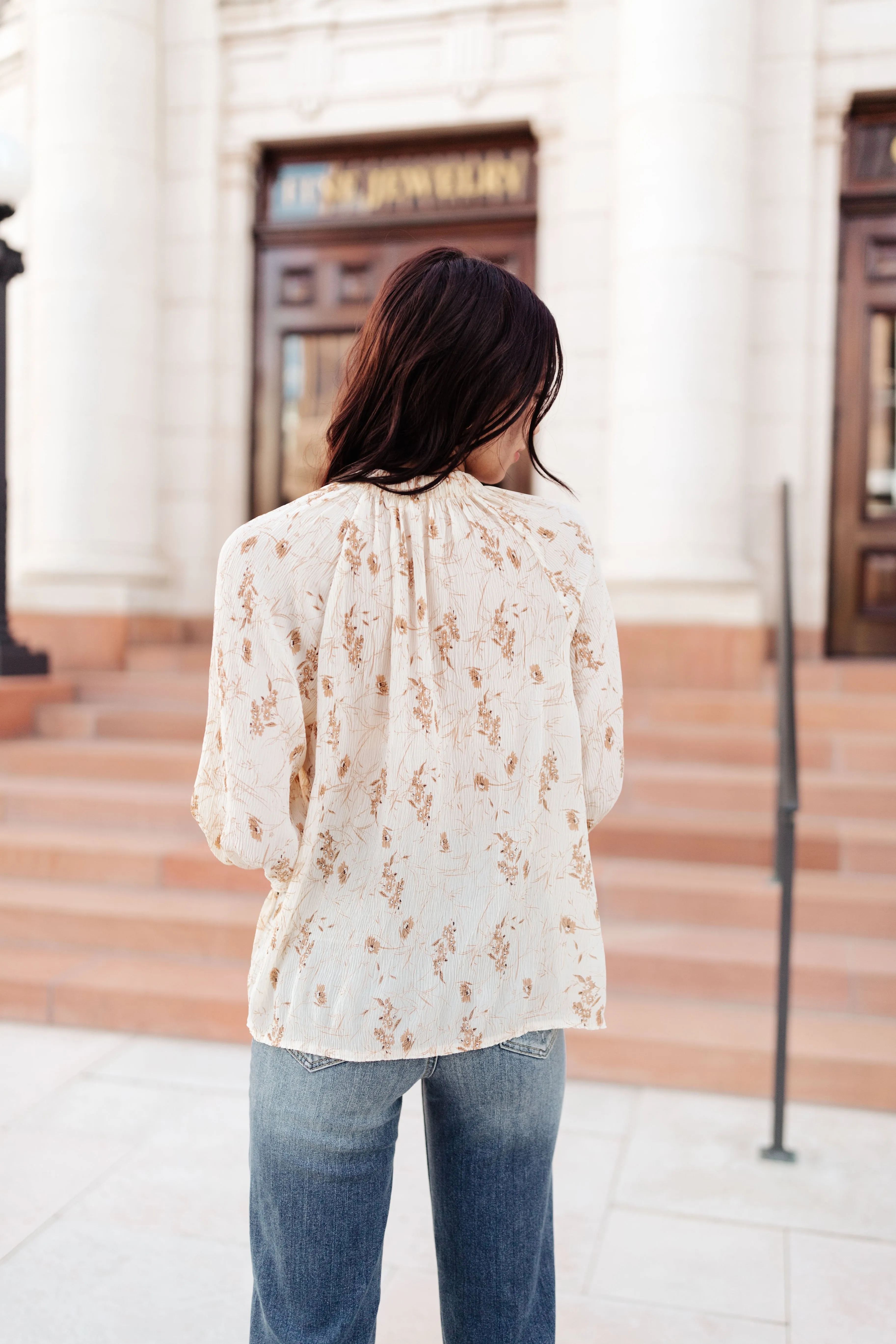 Gigi Mock Neck Floral Blouse