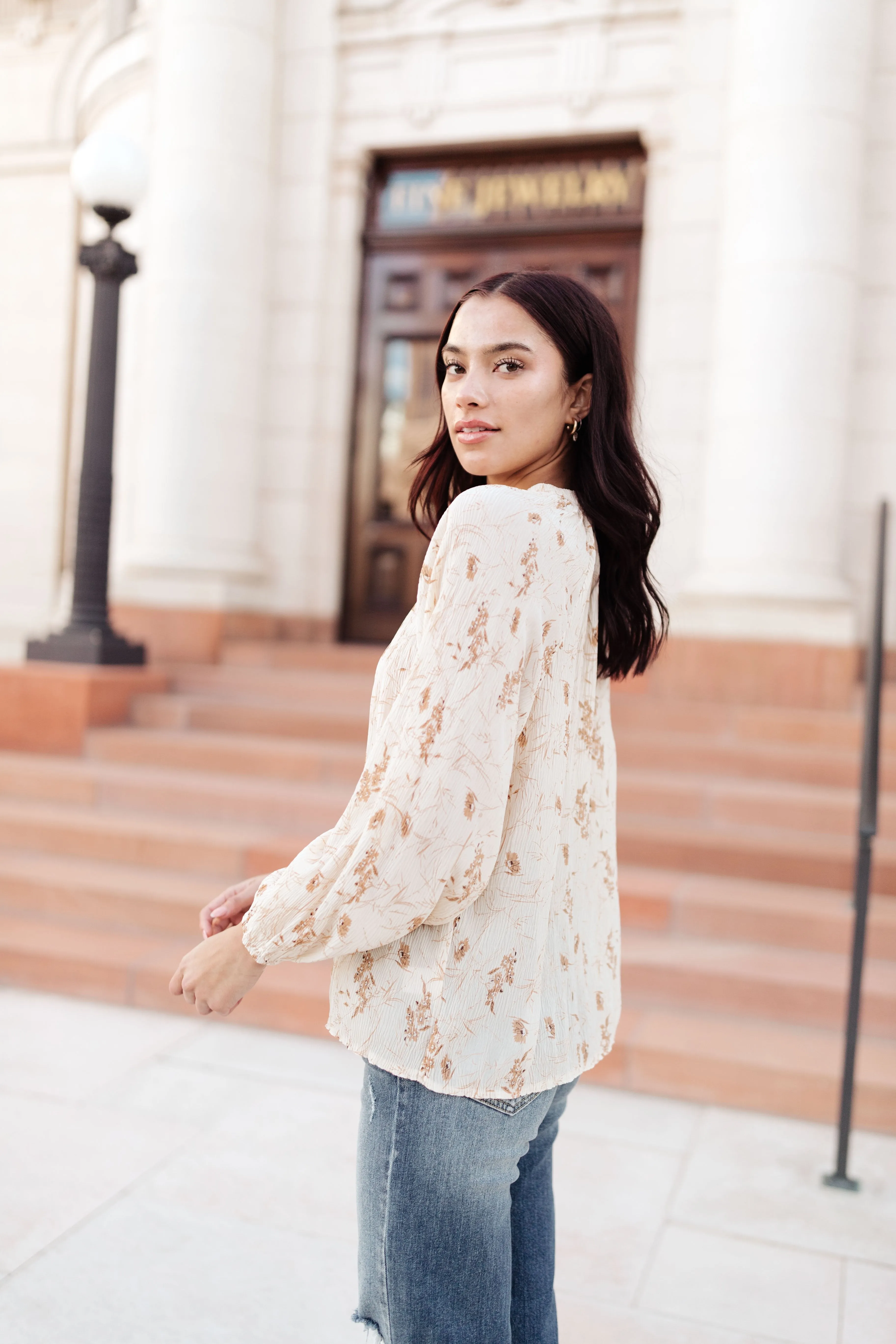 Gigi Mock Neck Floral Blouse