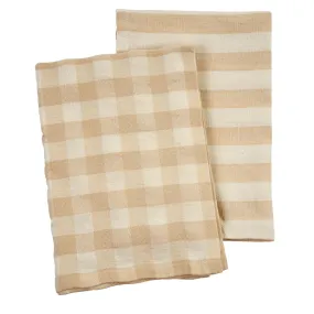 Gingham/Stripe Tea Towel Set