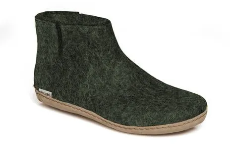 Glerups - Slipper Boot Leather Sole Forest