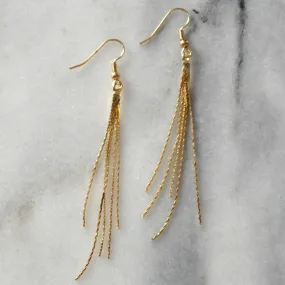 Gold Chain Tassel Earrings