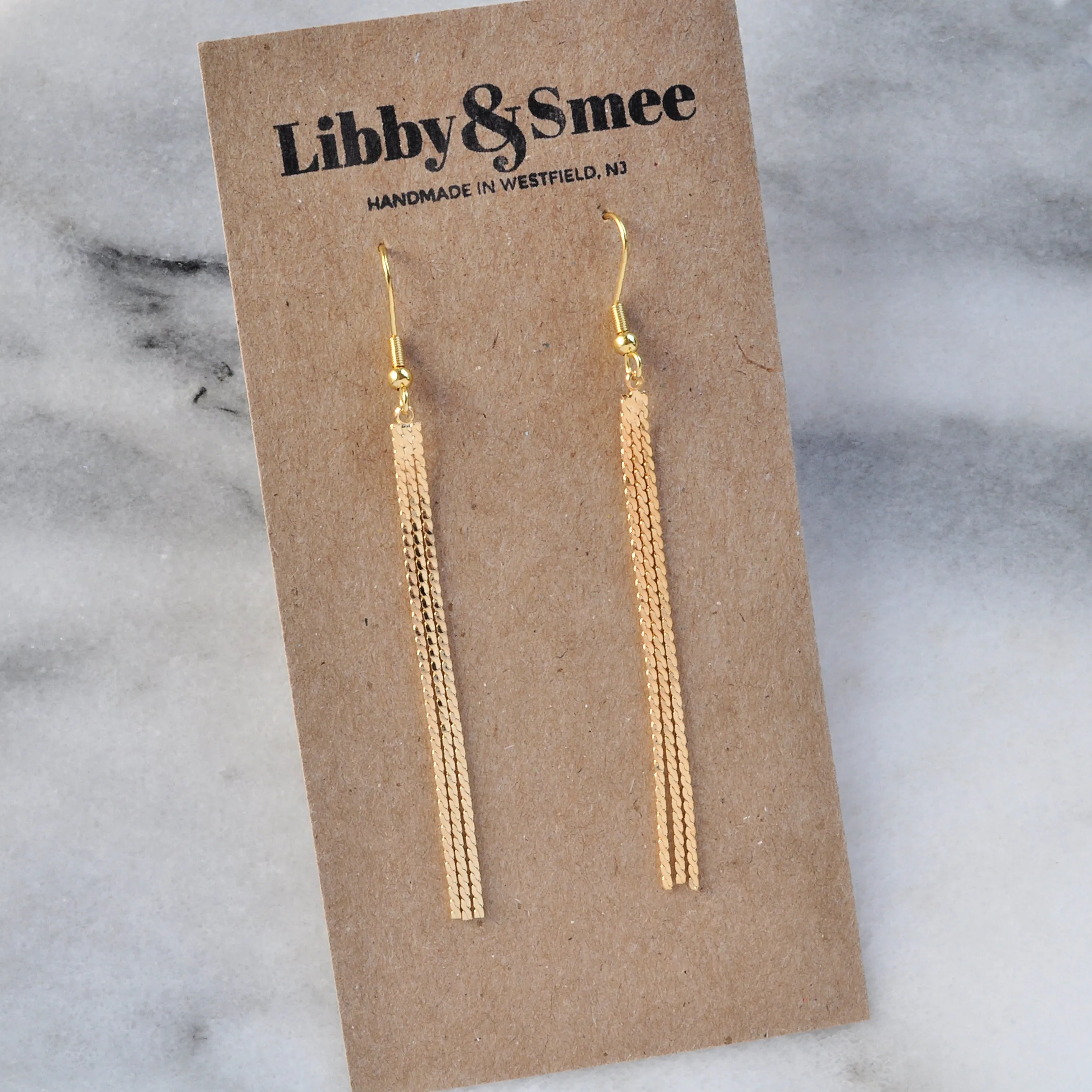 Gold Chain Tassel Earrings