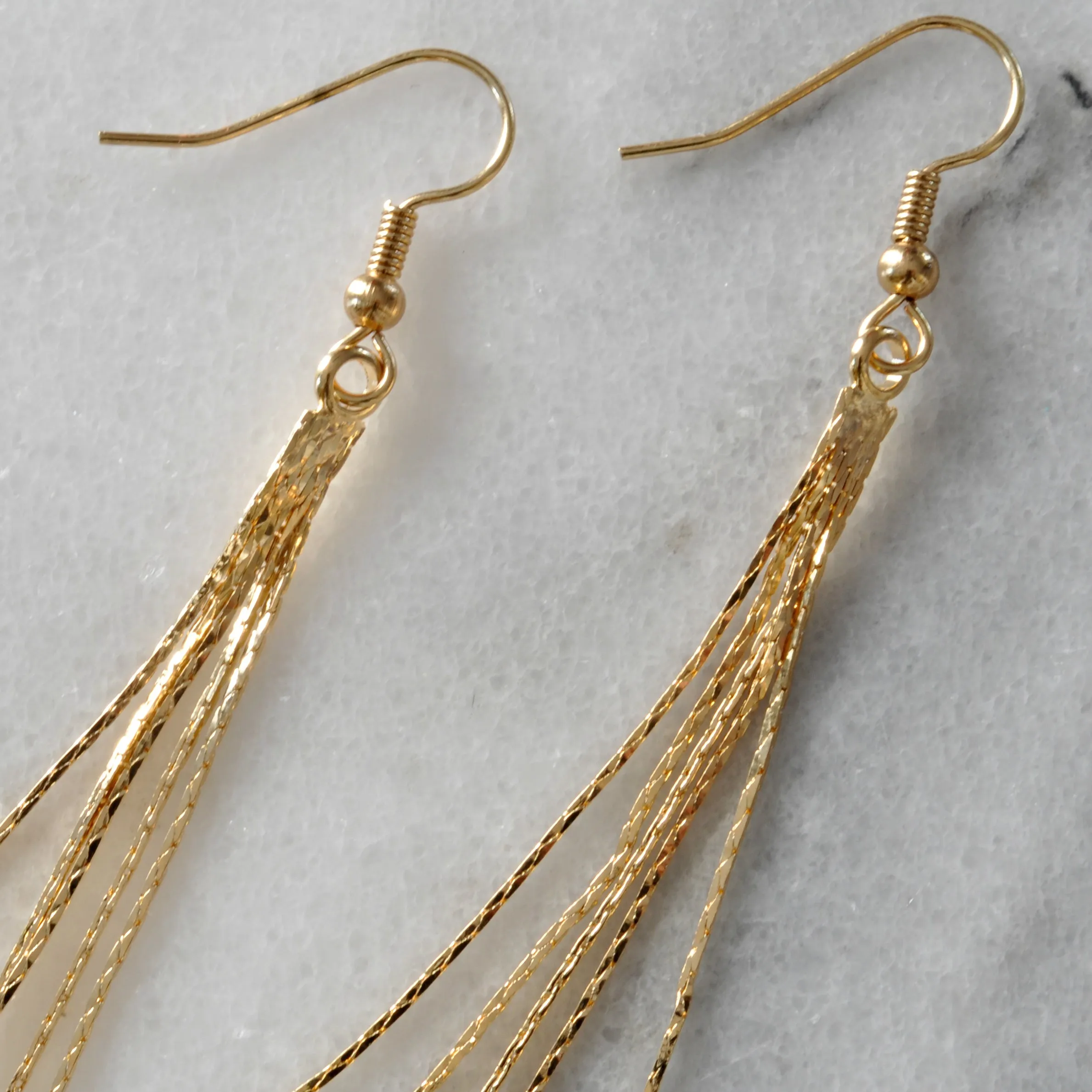 Gold Chain Tassel Earrings