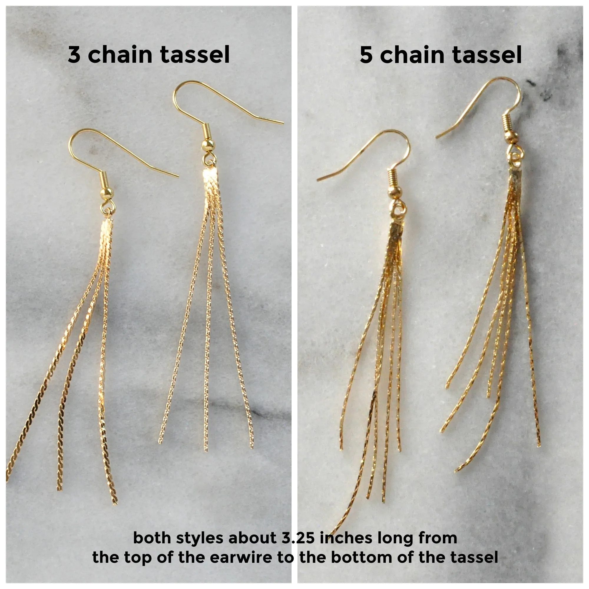 Gold Chain Tassel Earrings