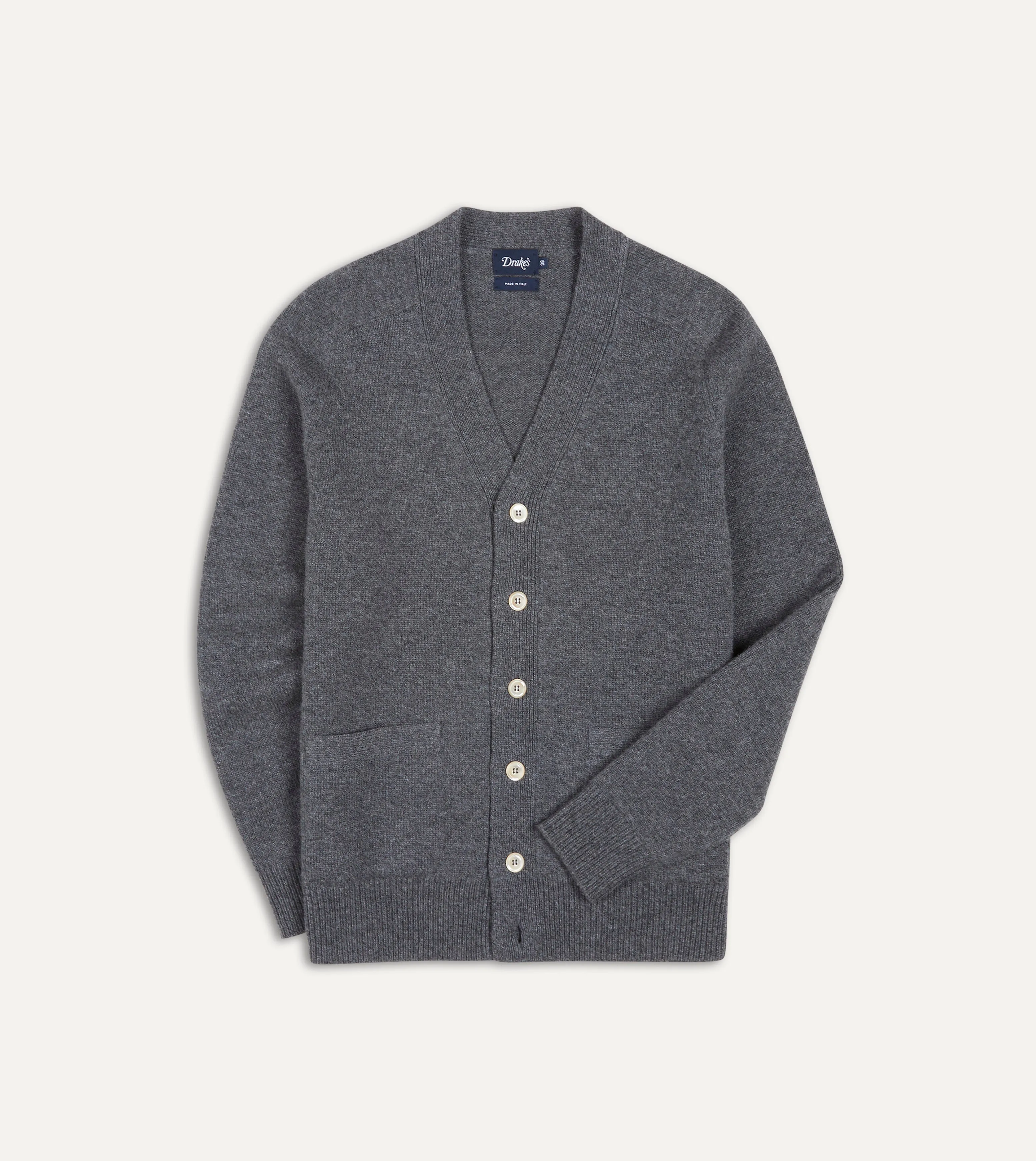 Grey Lambswool 6 Button Cardigan