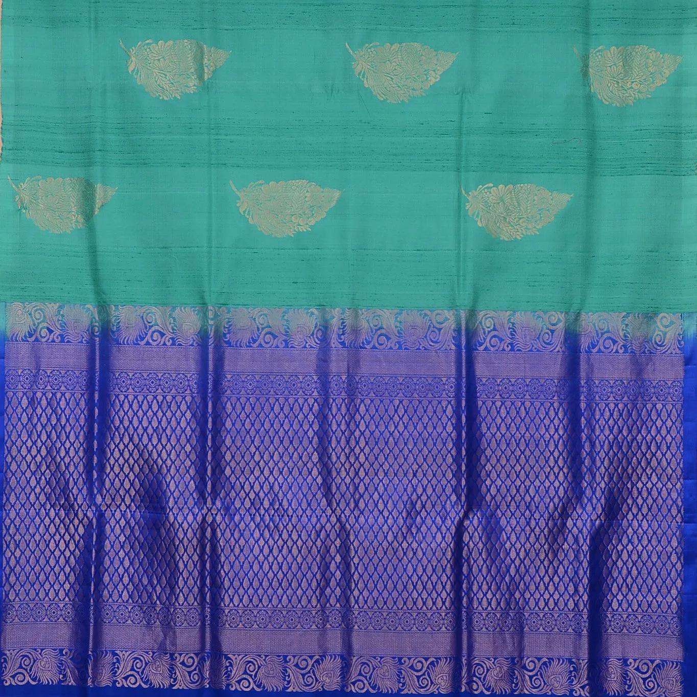 Handwoven Blue Soft Silk Saree - 446N010740DSJ