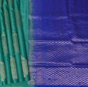 Handwoven Blue Soft Silk Saree - 446N010740DSJ