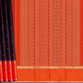 Handwoven Brown with Orange Kanjivaram Silk Saree - 1880T008781DSC