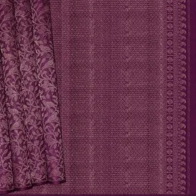 Handwoven Grape Kora Kanjivaram Silk Saree - 2043T005734DSC