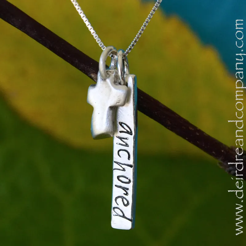 Hebrews 6:19 Anchored Bar Necklace in Silver