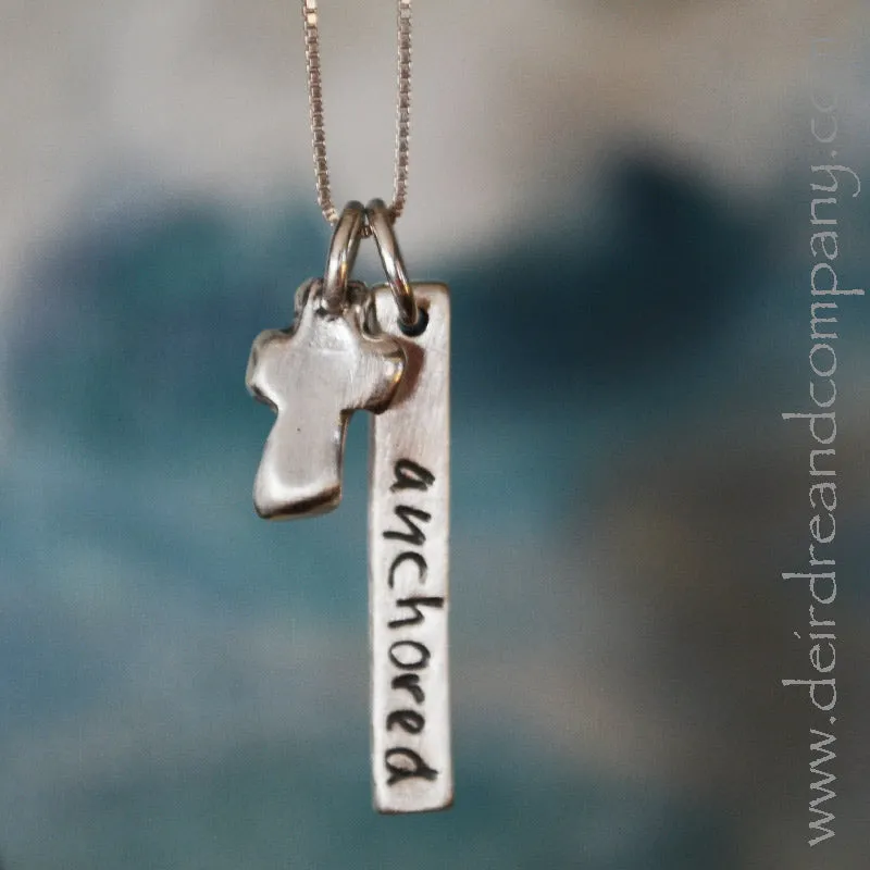 Hebrews 6:19 Anchored Bar Necklace in Silver