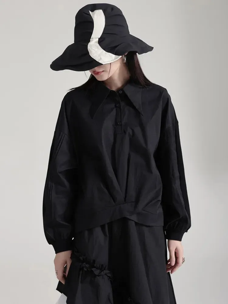 Hota Gathered Blouse - Black