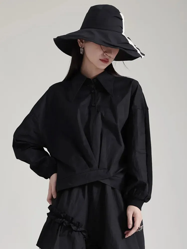 Hota Gathered Blouse - Black