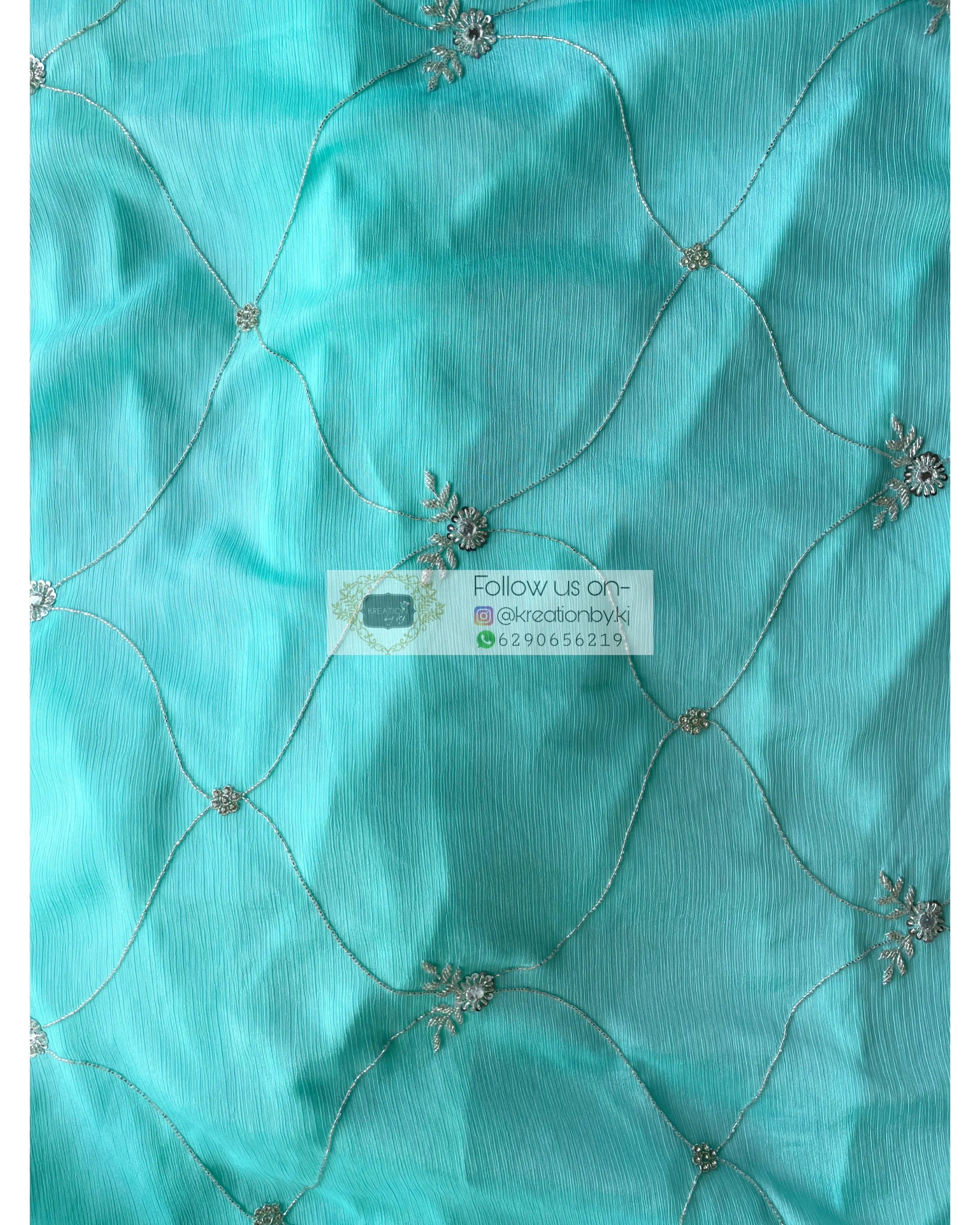 Kashish Turquoise Chinnon Saree