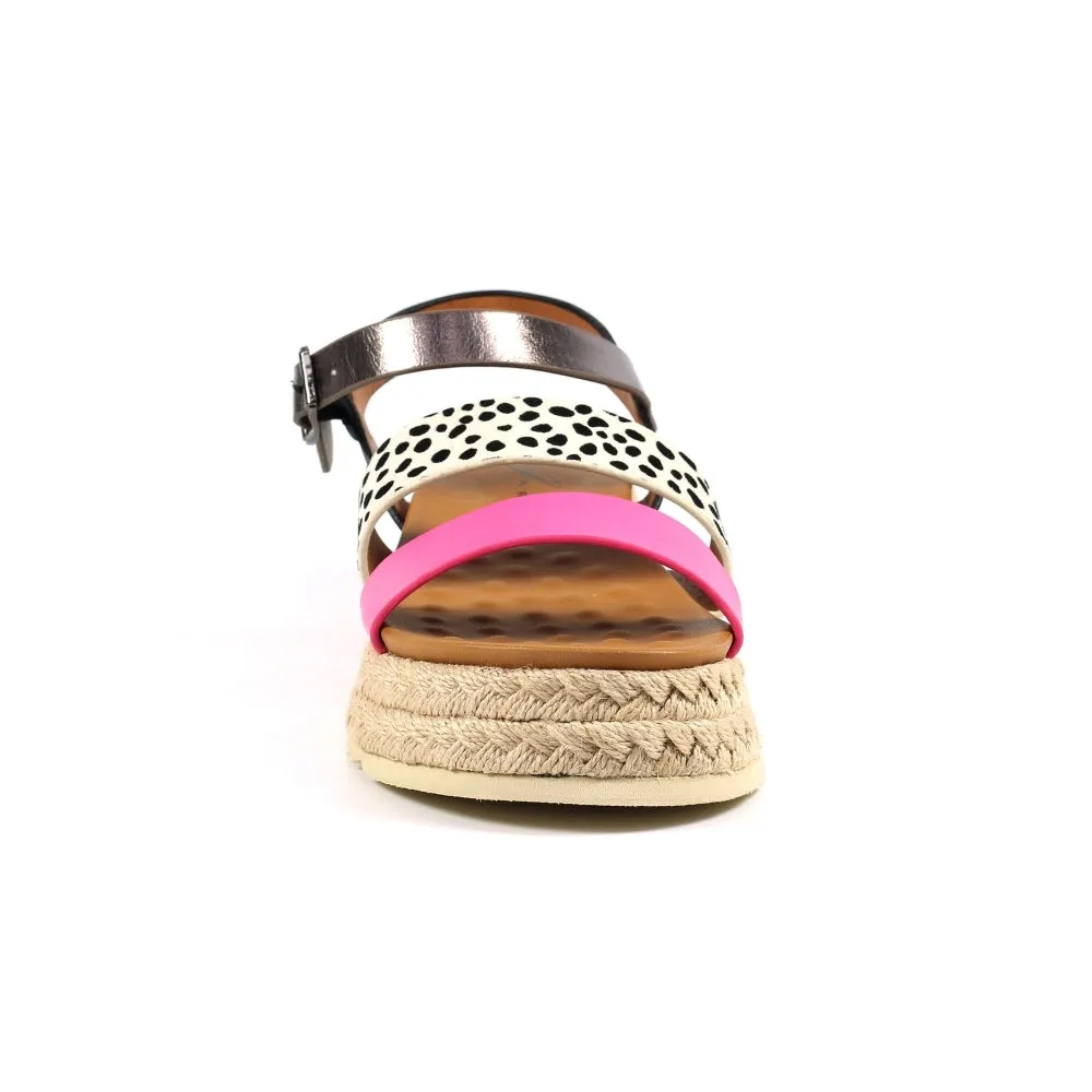 Ladies Lunar Sandals Pink/Multi Chunky Summer Fuchsia