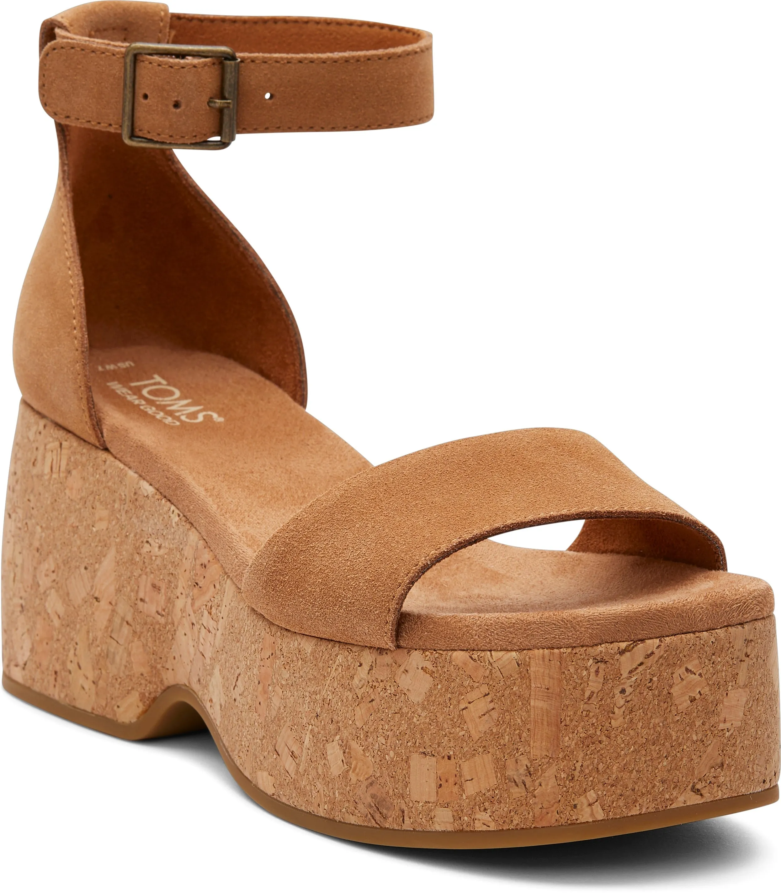 Laila Platform Sandal - Tan Suede