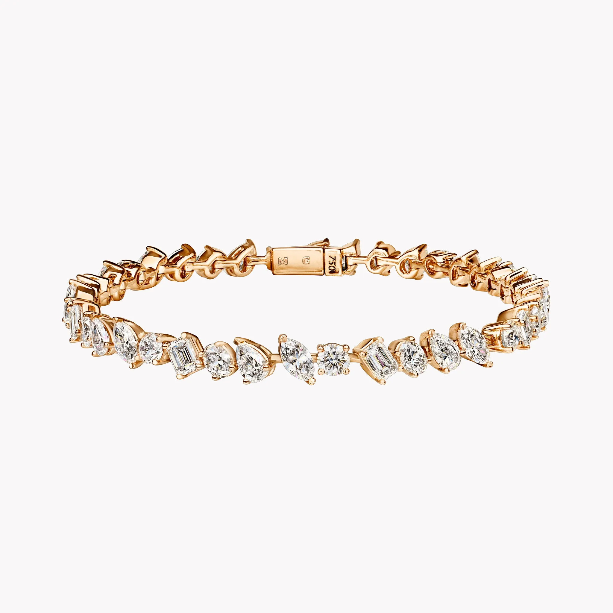 Large Multi-Shape Slant Diamond Bracelet