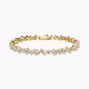 Large Multi-Shape Slant Diamond Bracelet