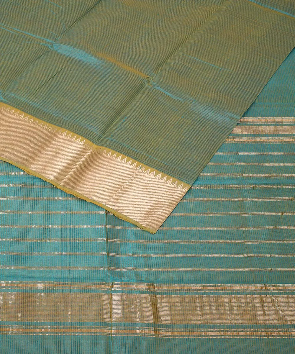 Lime green handwoven mangalagiri cotton silk saree