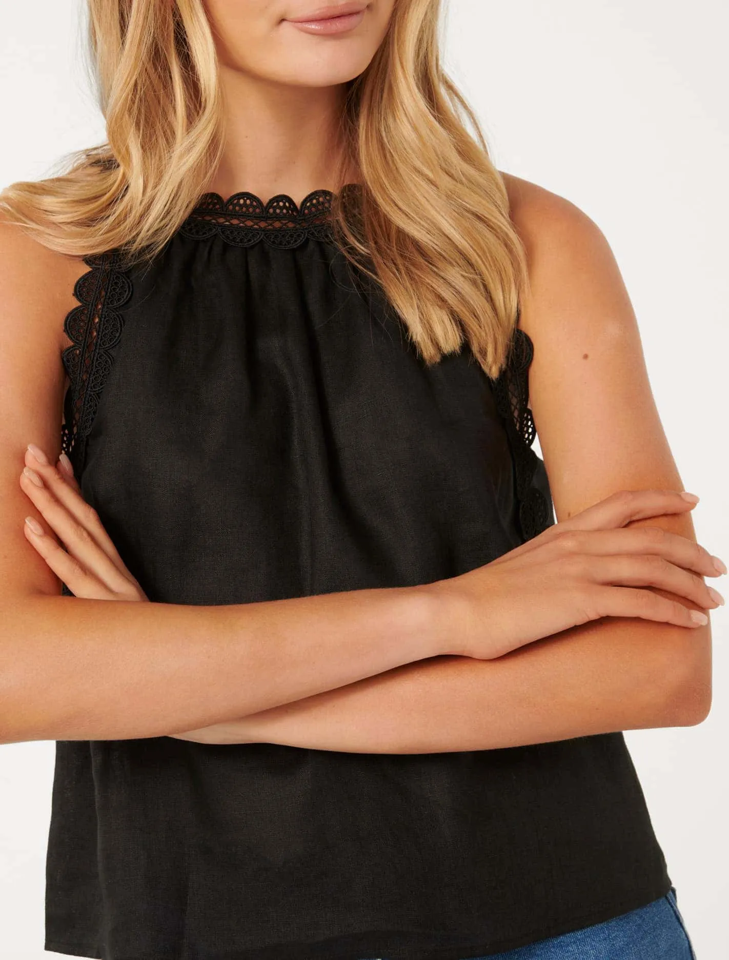 Linley Linen Trim Tank Top